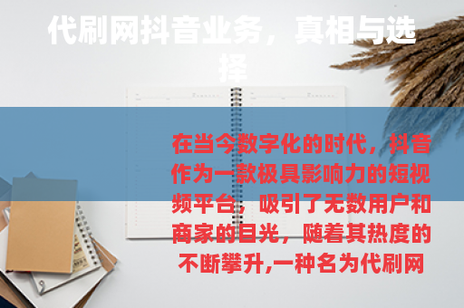 代刷网抖音业务，真相与选择