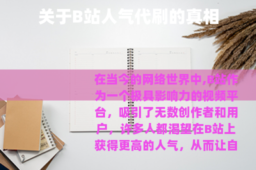 关于B站人气代刷的真相