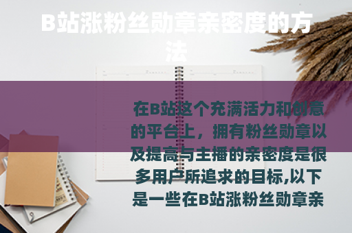 B站涨粉丝勋章亲密度的方法