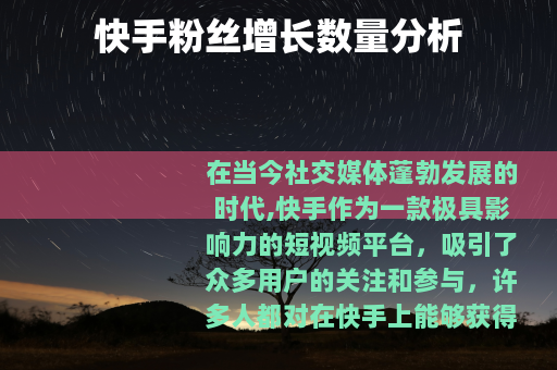 快手粉丝增长数量分析