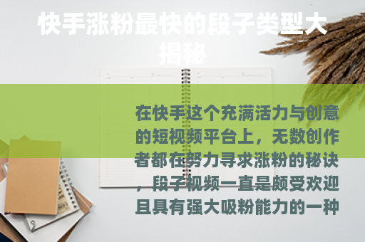 快手涨粉最快的段子类型大揭秘